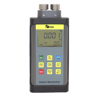 665 Dual Input Tuffman up to 100psi (6.89 Bar) Digital Manometer c/w Data Logging