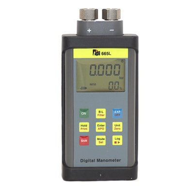 665L Dual Input Tuffman up to 100psi (6.89 Bar) Digital Manometer for Liquids